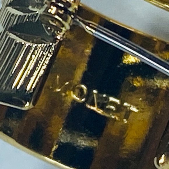 Monet Wide Hoop Pierced Earrings Shiny Gold Tone Womens Clip Fastener Classic - Picture 4 of 16